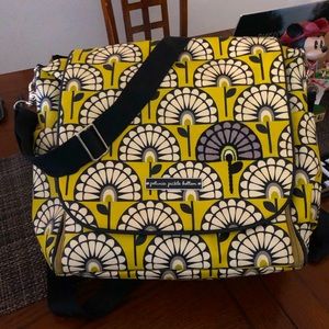 petunia pickle bottom diaper bag yellow black